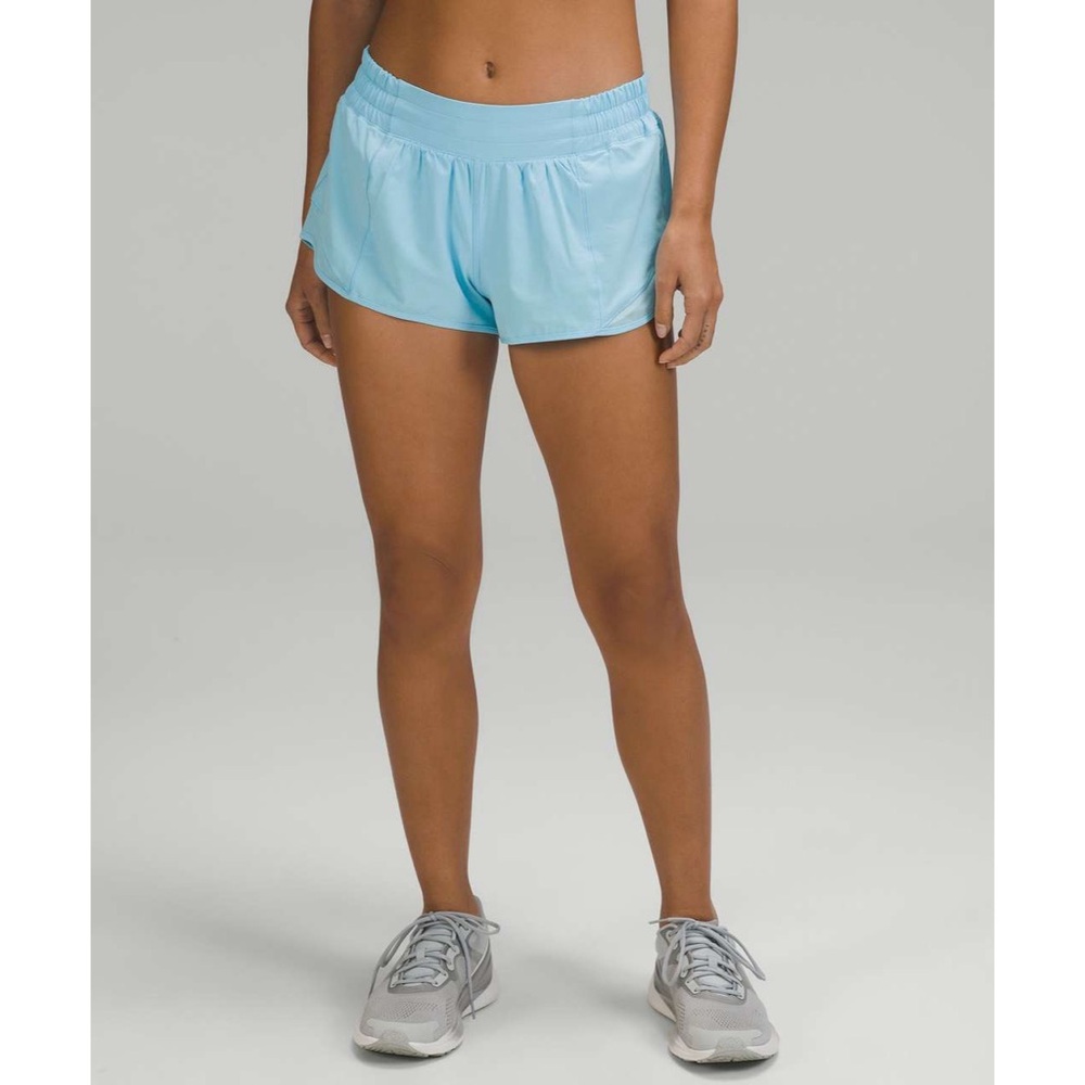 Lululemon Hotty Hot Low-Rise Lined Short 2.5" in Blue Chill Women’s size 10 - Picture 3 of 11